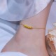 MEILAIFUREN高端定制金色复古圆珠脚链小众设计精致脚饰高级感