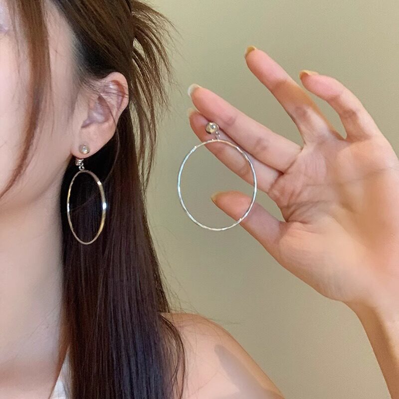 韩系ins风后挂式大素圈耳环耳扣