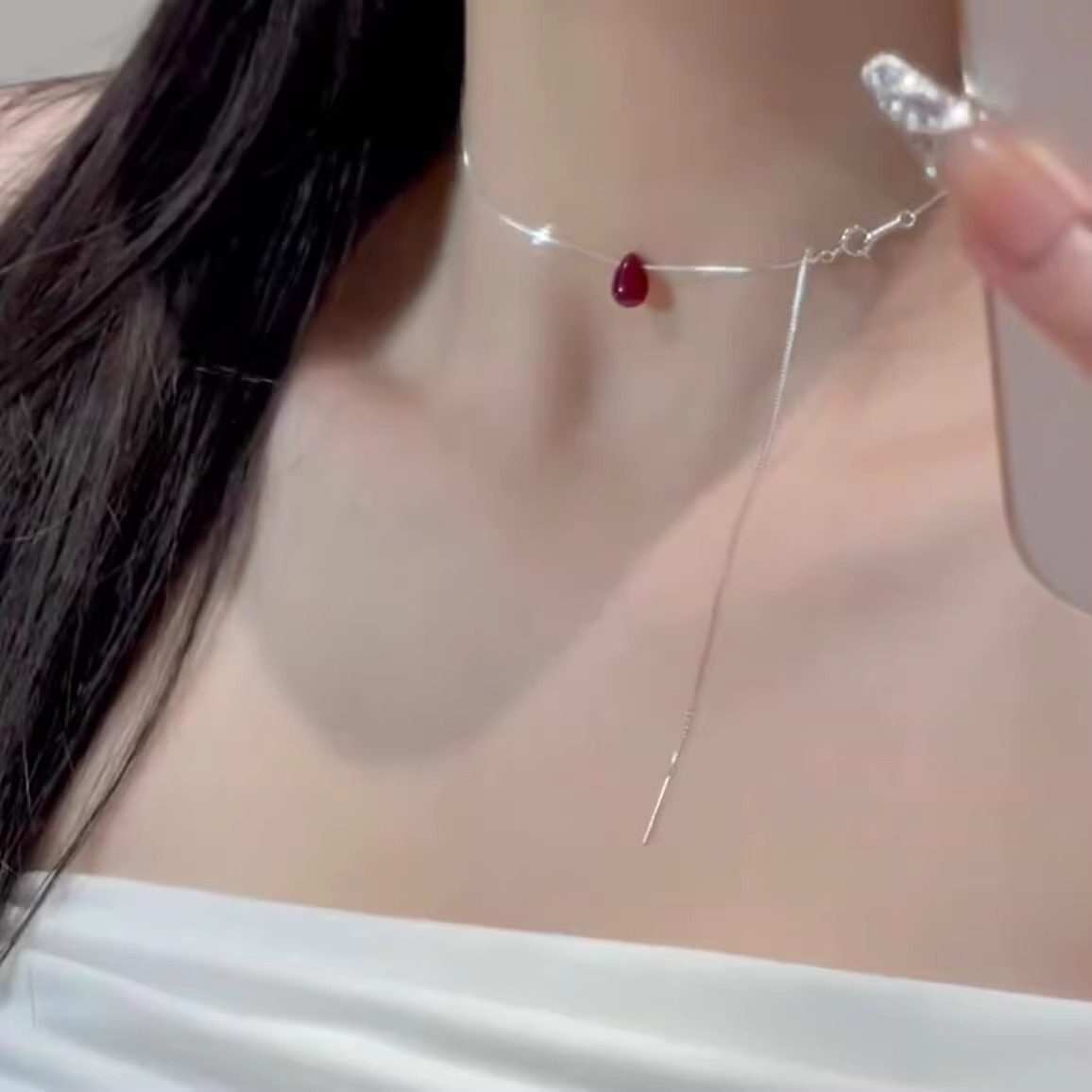 相思红豆项链女复古风森系