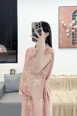 国风孕妇装新中式天丝麻改良旗袍连衣裙2026新款春夏季文艺时尚女 — 3