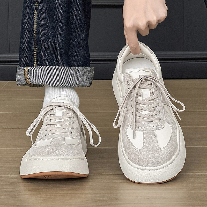 2026春季新款德训鞋男女透气厚底增高休闲板鞋小众情侣款百搭潮鞋,流行男鞋,休闲板鞋,淘宝优惠券,粉丝福利购,淘宝优惠卷