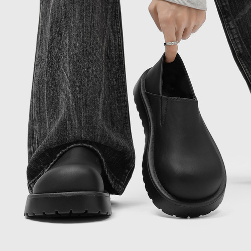 小土豆黑色全包勃肯鞋一脚蹬懒人