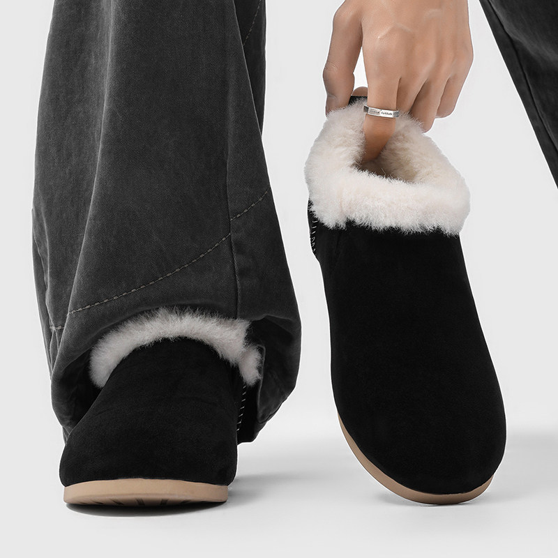 2025新款冬季加绒雪地靴男女轻便保暖一脚蹬全包勃肯鞋小土豆棉鞋