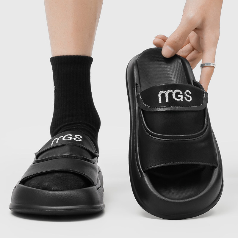 户外休闲一字拖男夏季厚底透气外穿高级感凉拖鞋防水帅气轻便拖鞋