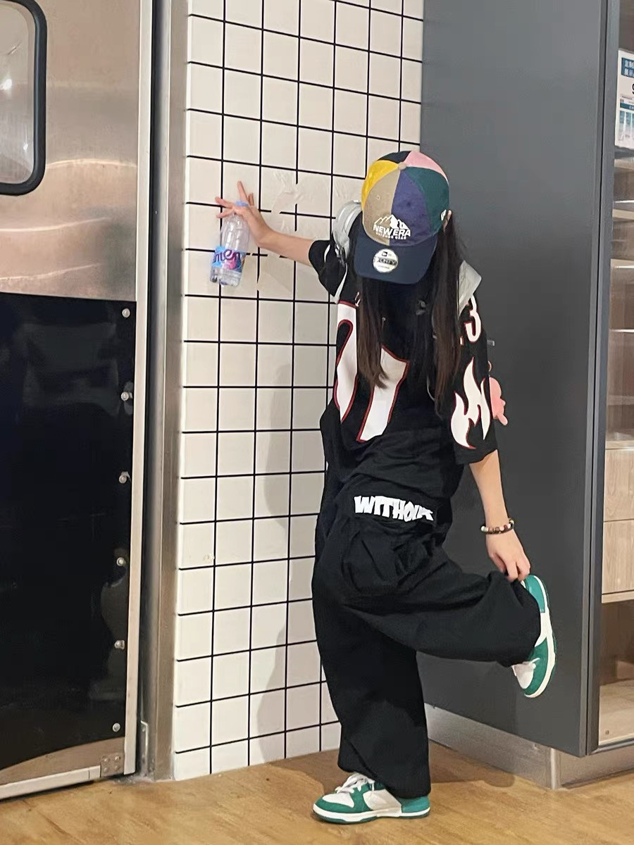 블랙 저지 없음 힙합 남성과 여성 힙합 루즈한 멋진 잘생긴