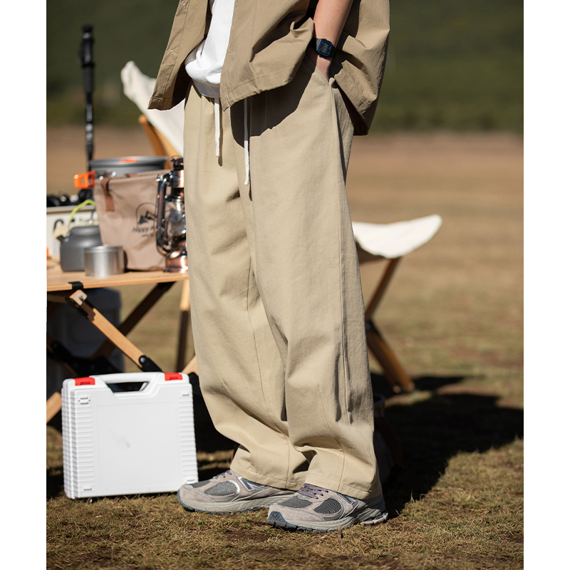 美式垂坠感裤子男春秋复古潮流