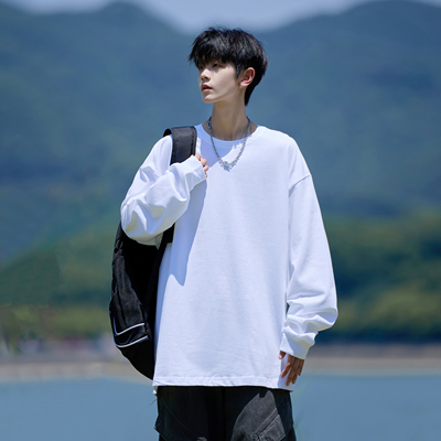 二更美式长袖t恤男生夏季