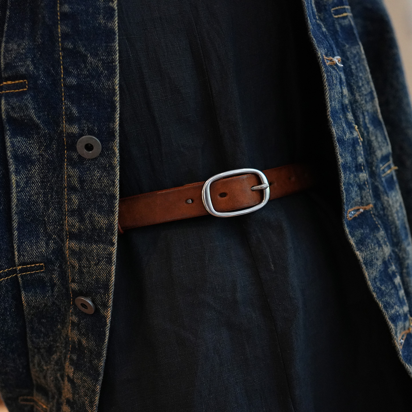 水染植鞣牛皮文艺复古日字钢扣百搭休闲真皮牛仔工装休闲皮带腰带