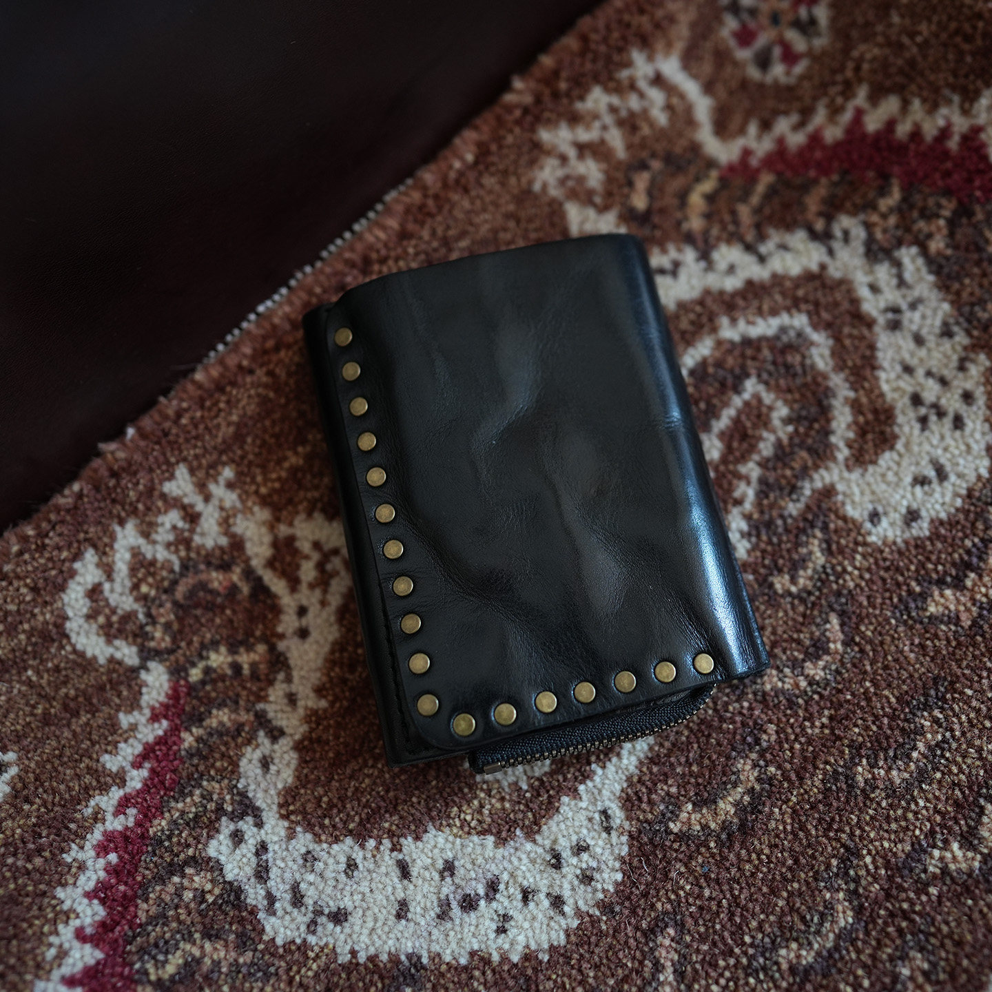 鹿小姐植鞣牛皮咔叽复古做旧小巧便携大容量两折短款真皮钱包皮夹