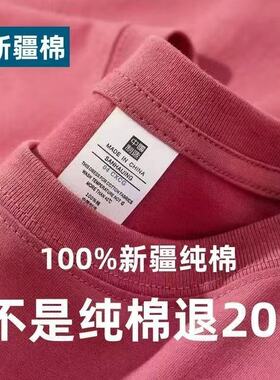 2026年新款纯棉短袖男女同款彩色全棉t恤宽松显瘦透气体恤衫打底
