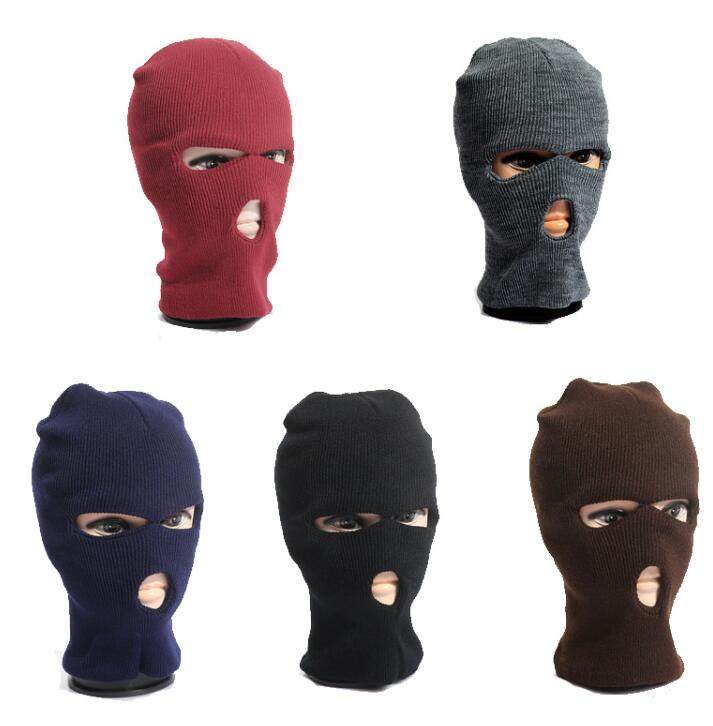 冬季新款个性潮牌rush b 3孔毛线男女骑行保暖挡风遮脸头套帽子