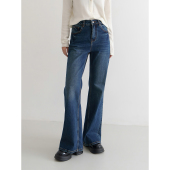 floradance复古微喇牛仔长裤 女2026春弹力塑型显瘦超模腿喇叭裤