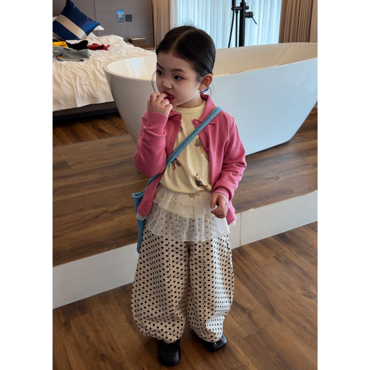 女童针织开衫波点裤套装2026春装新款韩系甜美风洋气时髦两件套,童装/婴儿装/亲子装,套装,淘宝优惠券,粉丝福利购,淘宝优惠卷