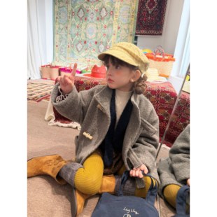 韩版牛角扣毛呢大衣女童加厚羊毛外套保暖秋冬洋气纯色呢子外套潮