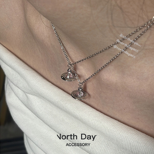 northday超细mini小球orb土星立体钛钢项链锁骨链 神 奇妙季 节