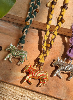 *Trip.03 Changa小众复古大斑马吊坠编绳长项链