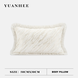 【轻奢风】白色刺绣云纹花边腰枕民宿抱枕南洋老钱风客厅沙发靠垫