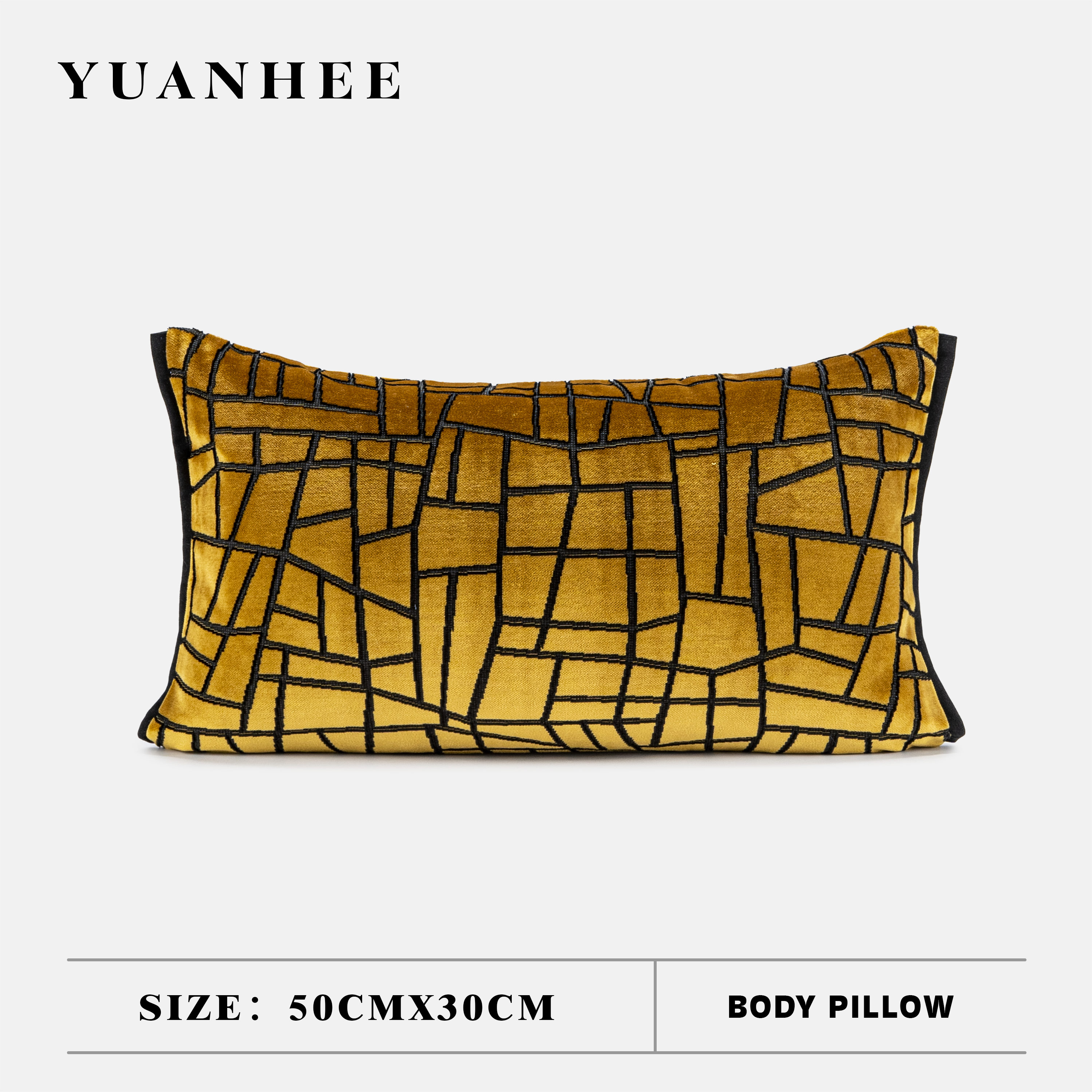 【轻奢风】黑金色沙发抱枕样板间客厅高端割绒靠垫套现代几何靠枕