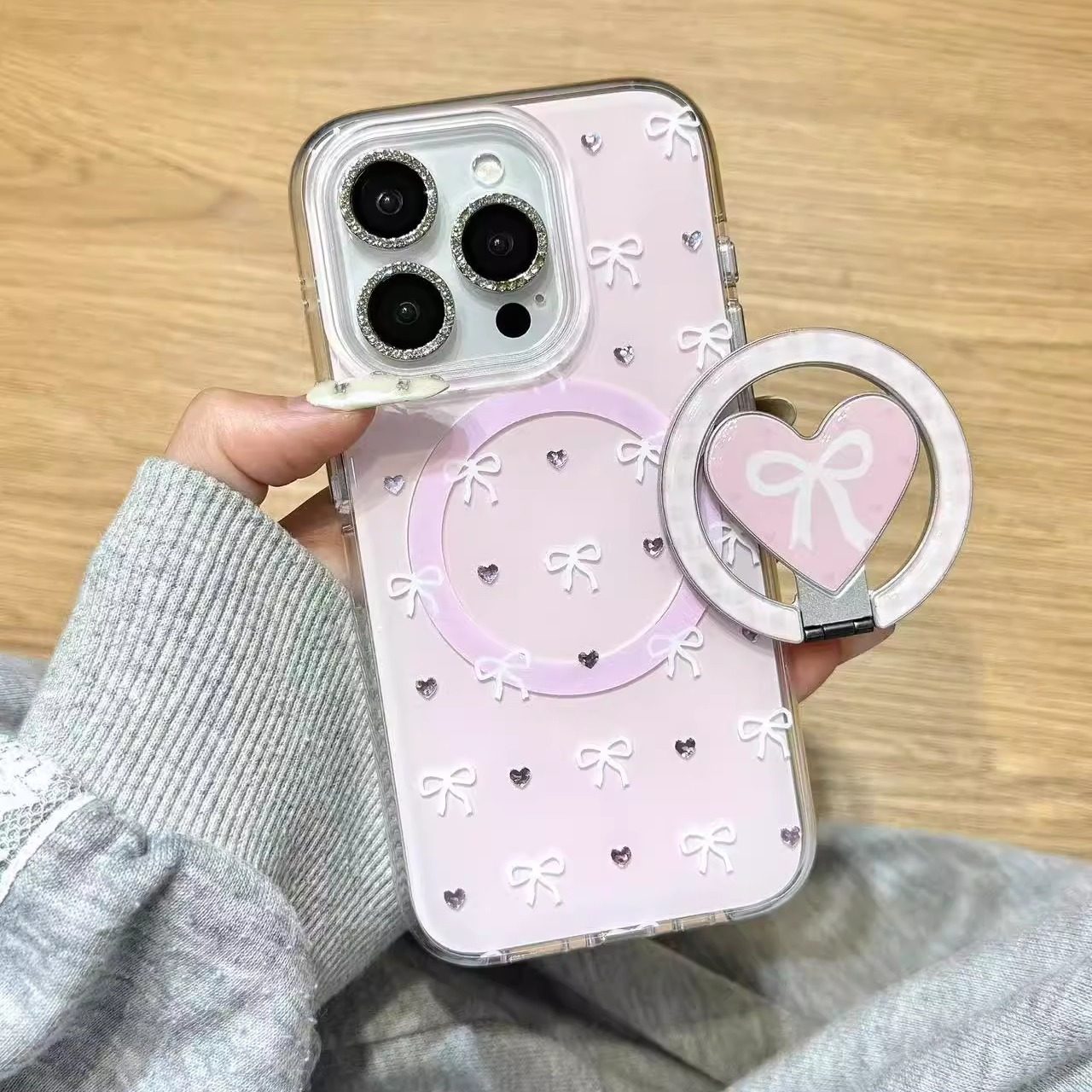 韩风ins满屏爱心蝴蝶结磁吸支架适用苹果16promax手机壳iphone15新款14pro女款15pm全包保护壳,3C数码配件,手机保护套/壳,淘宝优惠券,粉丝福利购,淘宝优惠卷