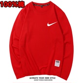 潮流上衣秋衣男t恤 打底衫 220g重磅纯棉全棉长袖 T恤宽松加肥加大码