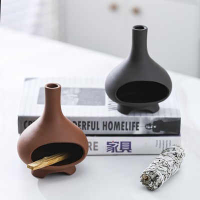 新款陶瓷圣木燃烧架燃烧盘香薰炉圣木支架palo santo holder