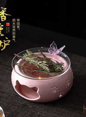 猫咪烘香炉烤茶盘套组雪松圣木薰衣草扩香器家用茶叶提香器烘烤炉