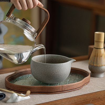 窑变粗陶抹茶套装日式打抹茶工具茶筅立抹茶刷百本立抹茶碗茶百戏