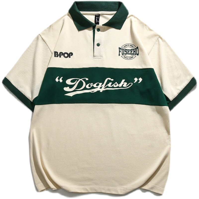 模特图POLO09LOGO印花撞色POLOP65,男装Polo衫,新杭派391(FUSEEHO 391)
