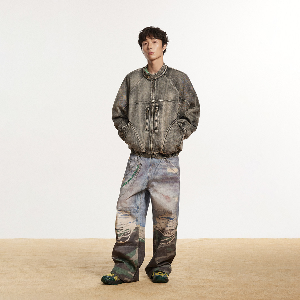 ANSWERME391模特图MY150水洗蝙蝠袖牛仔棉服P225,男装棉衣,新杭派391(FUSEEHO 391)