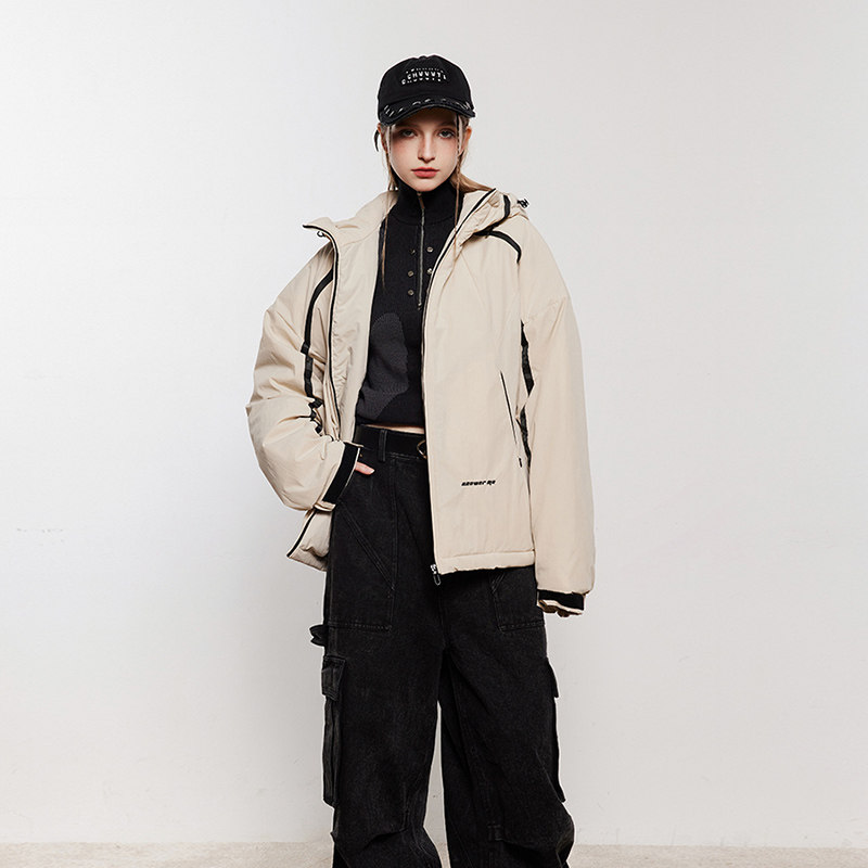 模特图MY127连帽拉链夹克棉服P190控245,男装棉衣,新杭派391(FUSEEHO 391)