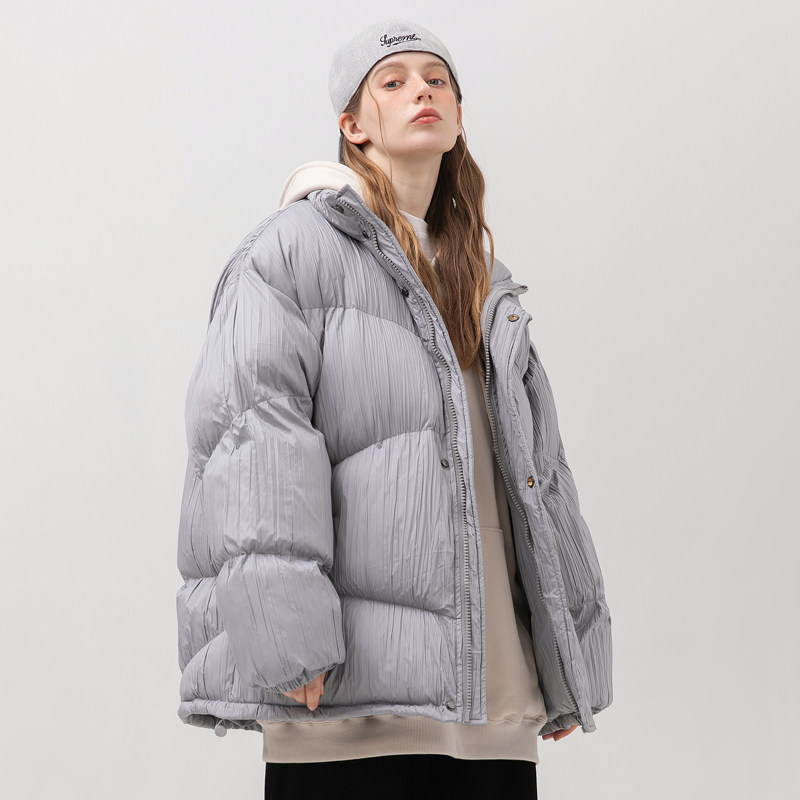 模特图 MY105 冬季新款褶皱不规则绗线棉服 P170 控价229图片