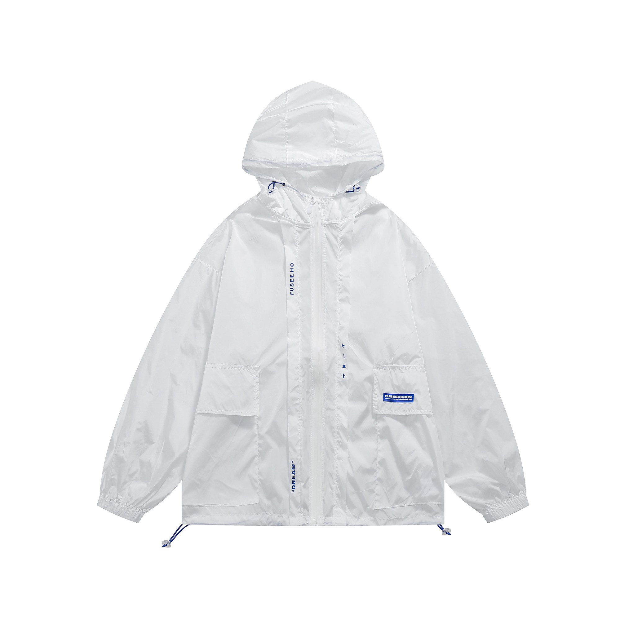 展开平铺图FS003加减乘除印花连帽防晒服P85，男装防晒衣，新杭派391(FUSEEHO 391)