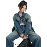 ANSWERME模特图W350春款水洗牛仔夹克P175，女装短外套，新杭派391(FUSEEHO 391)