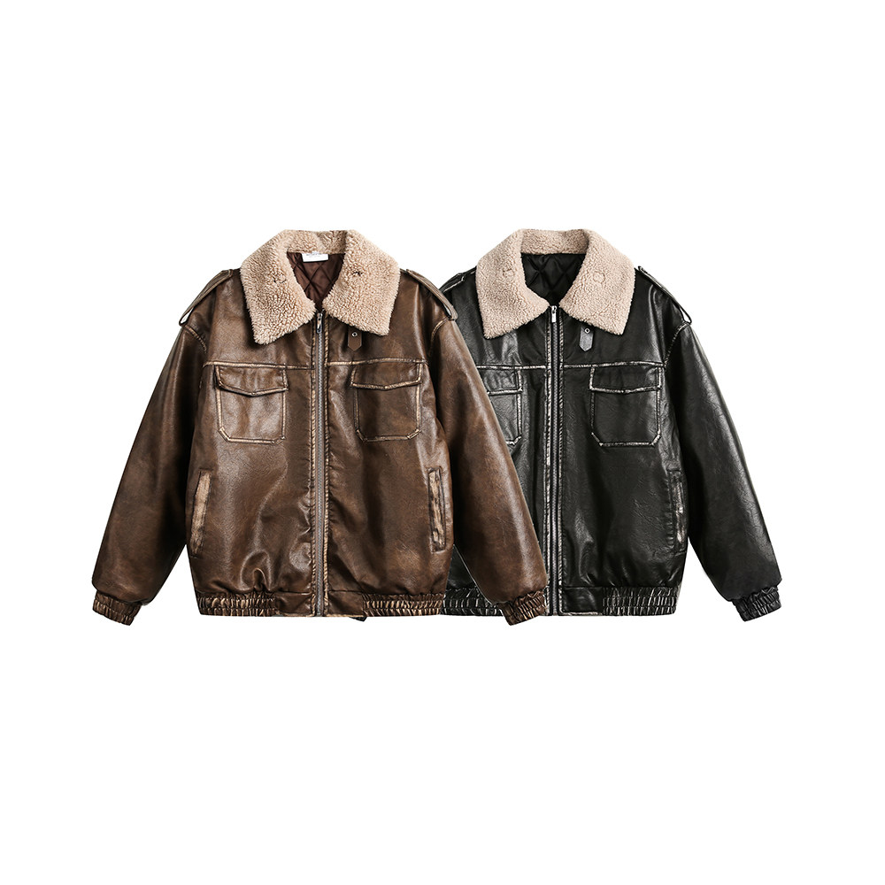 ANSWERME391模特图MY142冬季皮绗线棉服P215,男装棉衣,新杭派391(FUSEEHO 391)