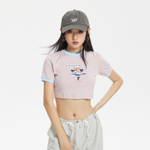 ANSWER ME 模特图 T134 夏款女装辣妹风短款T恤P40图片