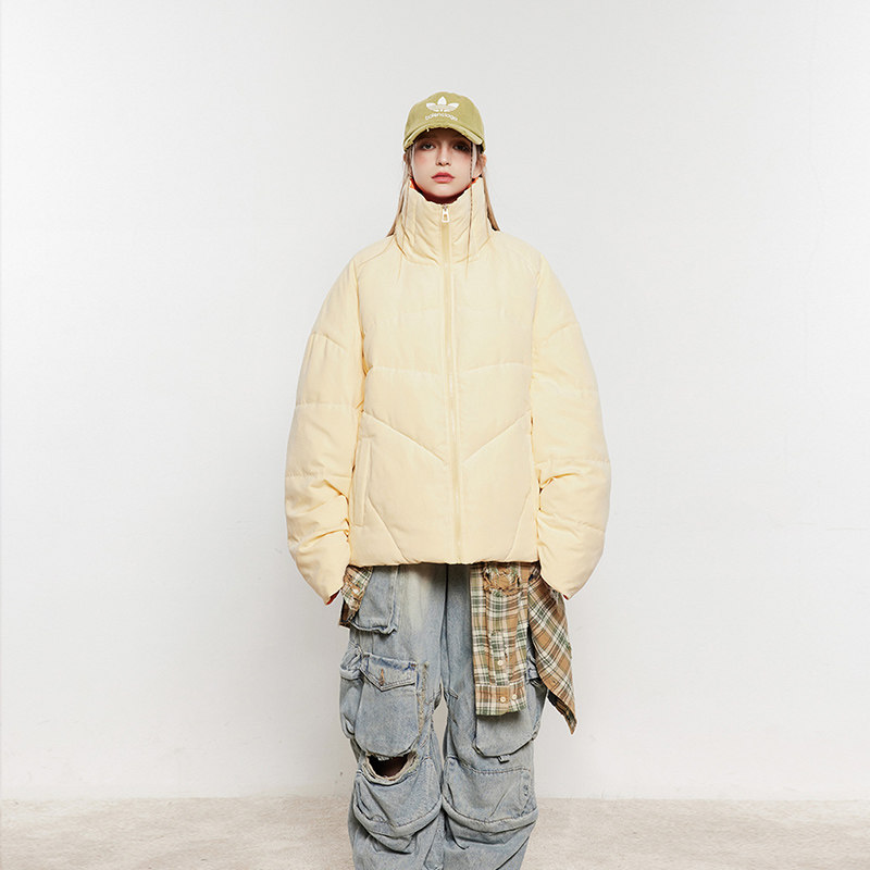 模特图MY136基础立领撞色棉服P155控198,男装棉衣,新杭派391(FUSEEHO 391)
