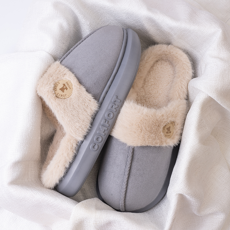 棉拖鞋女士冬季2025新款室内家居厚底防滑踩屎感毛绒保暖地板拖鞋