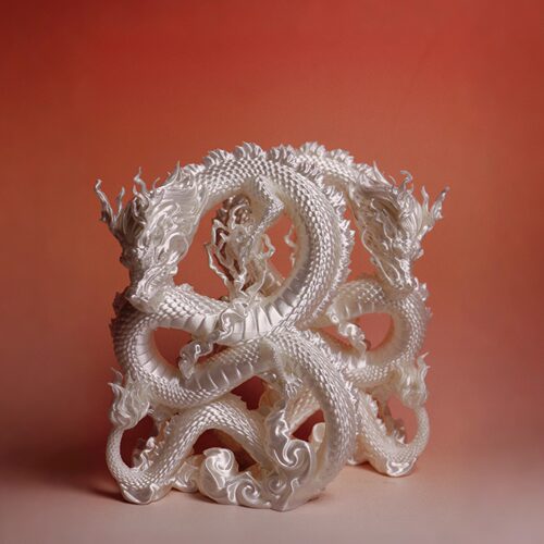 新中式银龙摆件3D打印生日乔迁新年礼物客厅桌面玄关艺术品