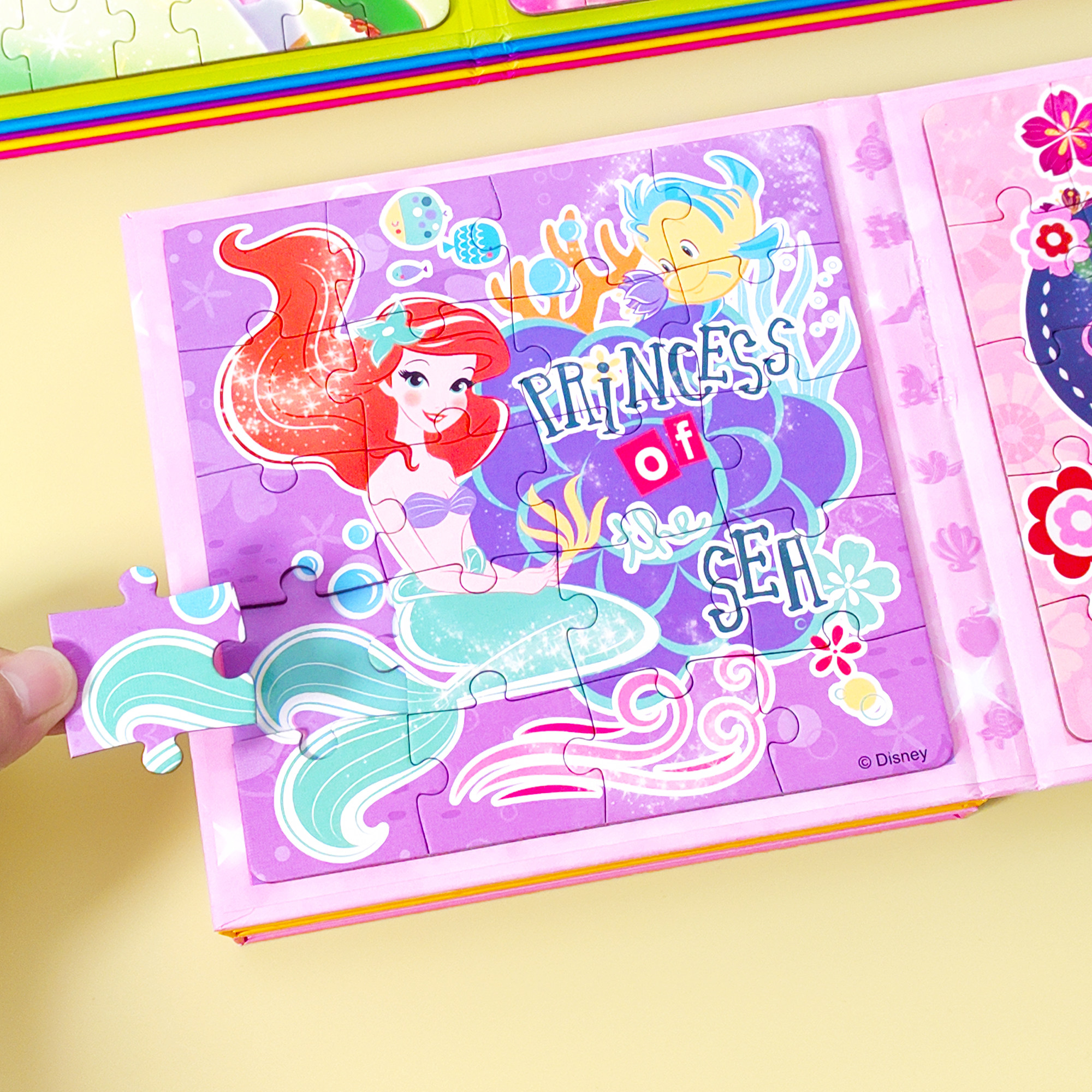 迪士尼白雪公主磁力拼图3到6岁儿童拼板女孩45爱莎美人鱼益智玩具