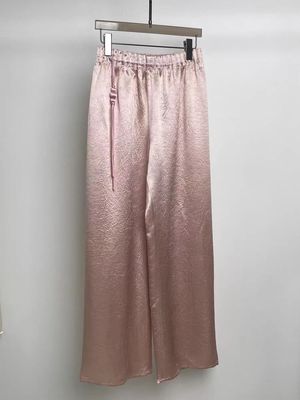 国风中式夏新款褶皱醋酸薄款弹力腰气质垂感通勤百搭直筒裤阔腿裤