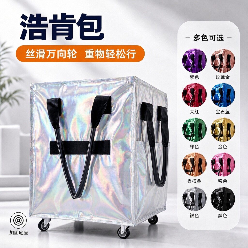 浩肯包折叠购物车拉杆包买菜包手提拖轮行李户外出差旅行袋露营