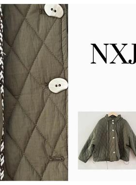 【童趣菱格】微胖大码 日系宽松大版棉夹克 251225