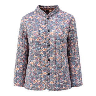 上衣单件女冬老太太秋冬睡衣女款冬季空气棉薄夹棉夹层花棉袄外穿