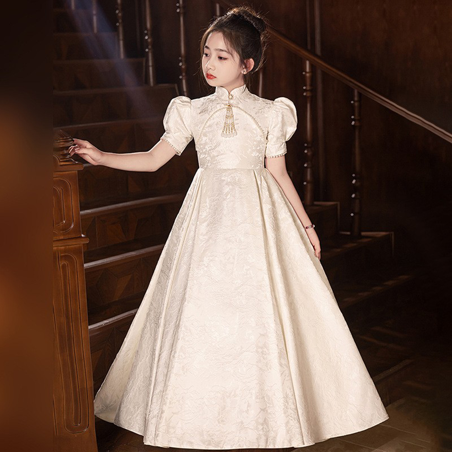 儿童礼服婚礼小女孩十岁生日女童高端花童公主裙主持人钢琴演出服