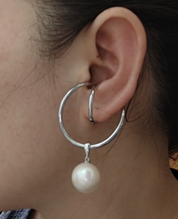 超大天然淡珍珠耳环耳夹成品14一18mm真珍珠正品可选珠订制