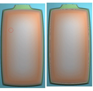 新款无事牌双面弧面包衣侧身站立弥勒佛挂件精雕图灰度图