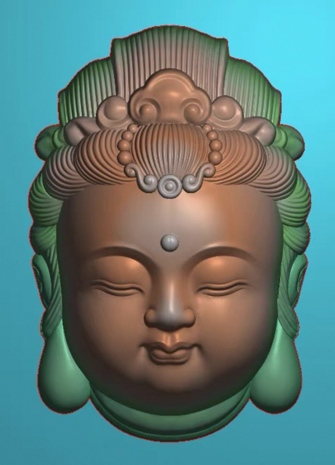 新款立体观音头精雕图jdp灰度图浮雕图2025年