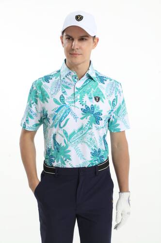 高尔夫男士短袖T恤时尚花色POLO