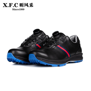 XFC正品新款高尔夫球鞋进口防水真皮男鞋透气防滑旋钮扣耐磨板鞋