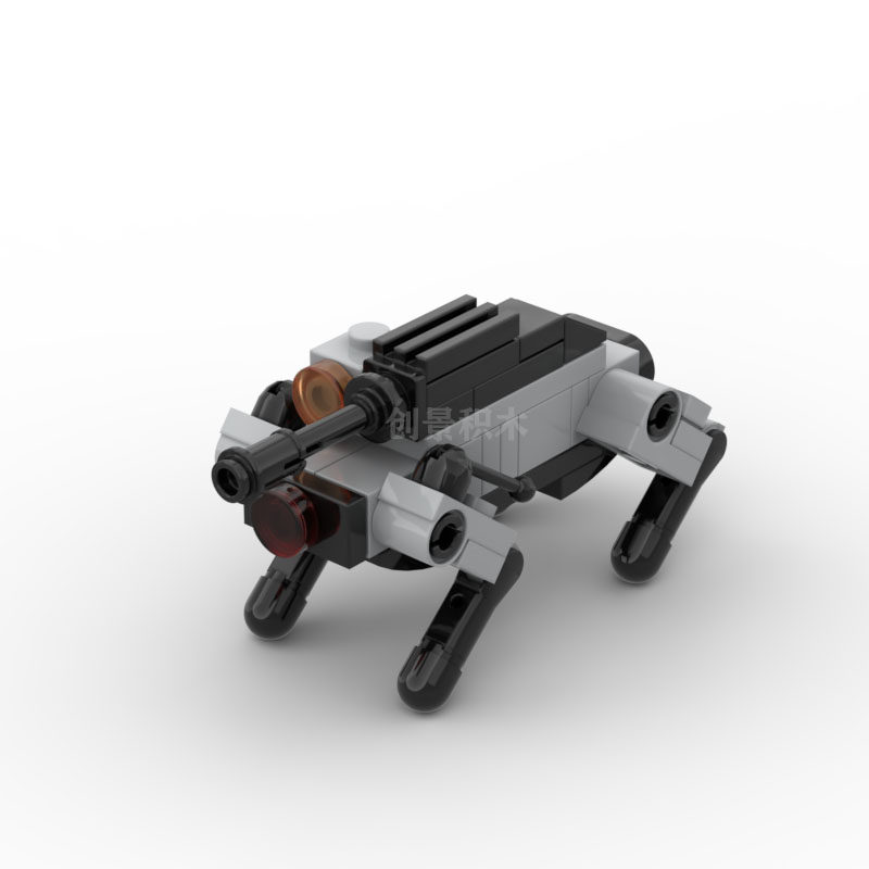 创意moc机器狗模型 儿童益智趣味拼装moc小颗粒积木零件玩具摆件